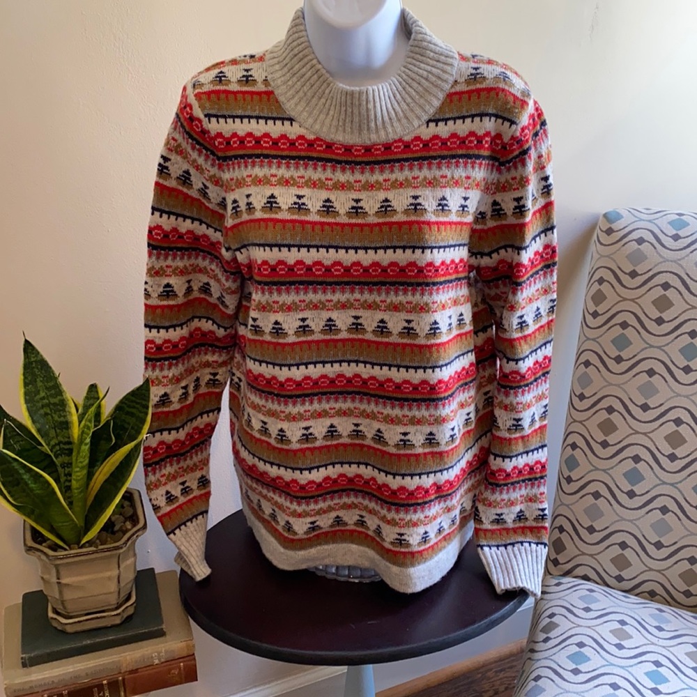 J. Crew Mockneck Fair Isle Sweater